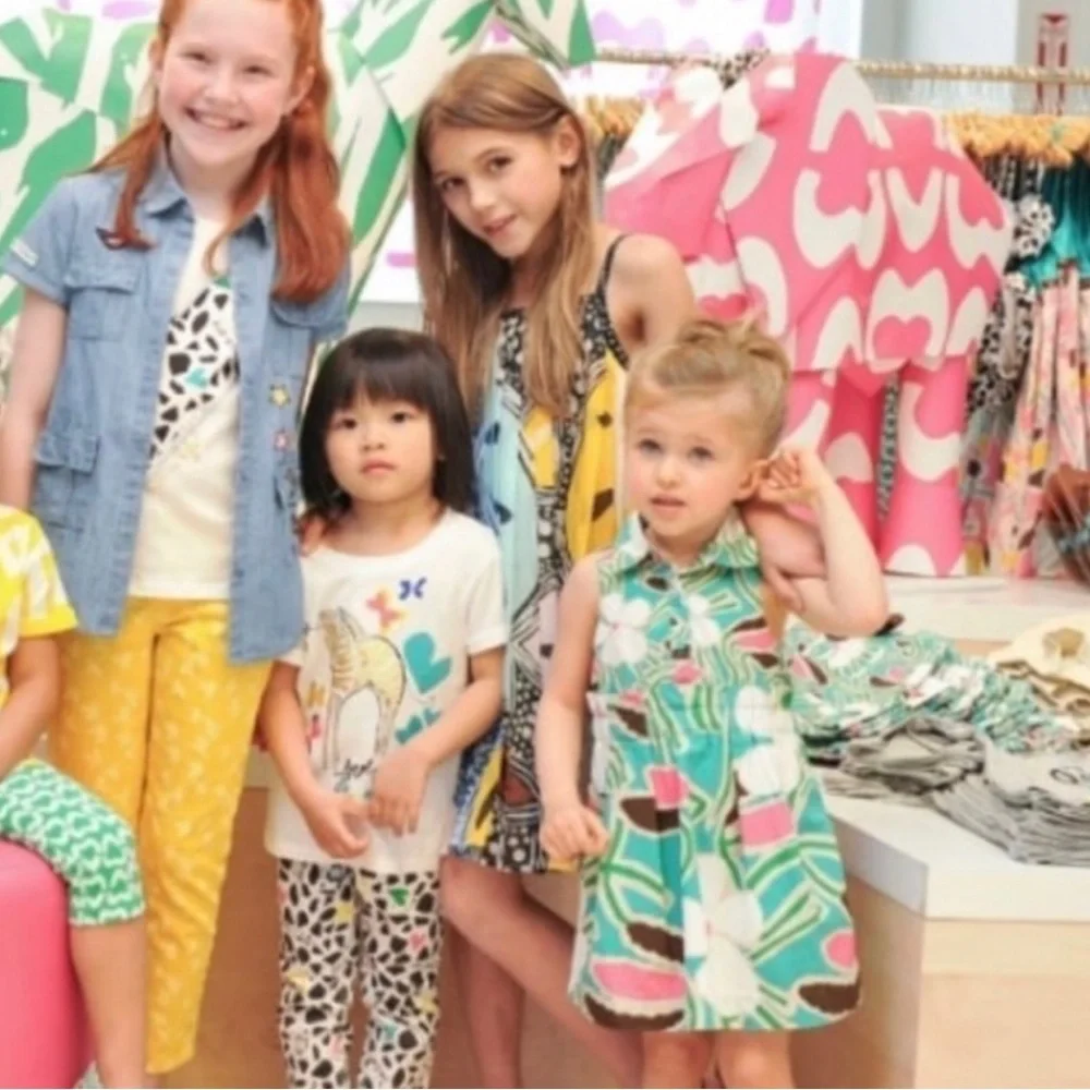 Gap kids Diane Von Furstenberg DVF POP ART floaty floral pleated dress NWOT XL - Picture 5 of 5